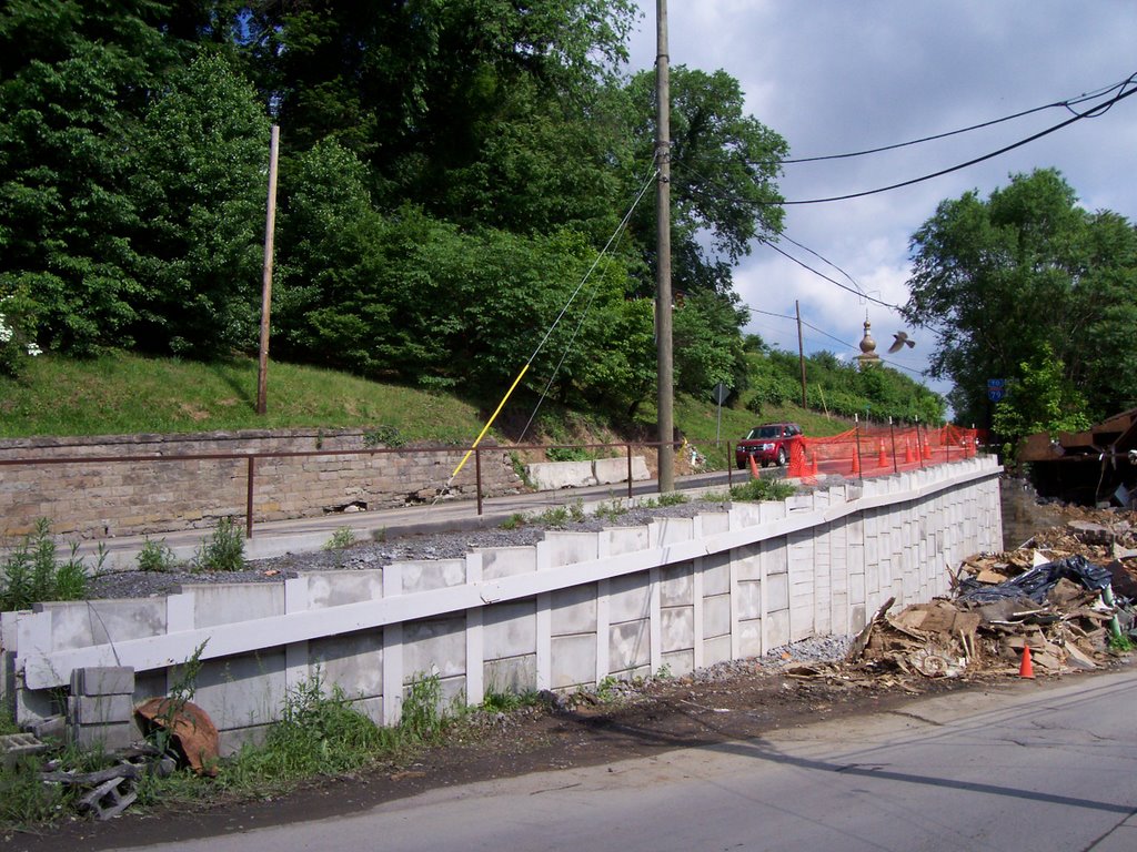 new retaining wall - Holland Ave