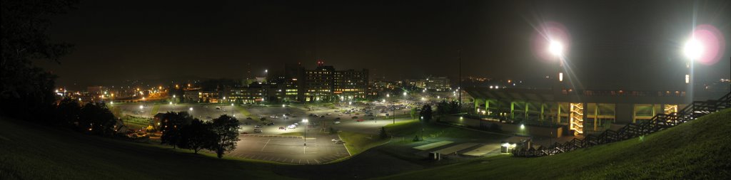 High resolution panorama of Ruby Memorial Hospital & stadium