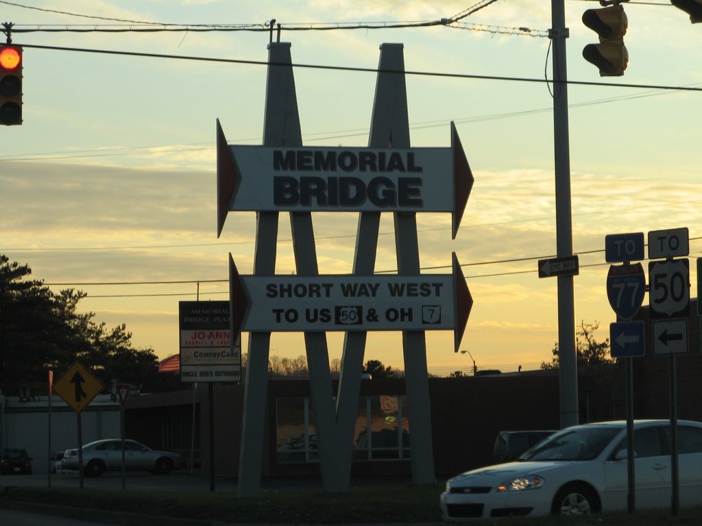 Memorial Bridge entrance sign