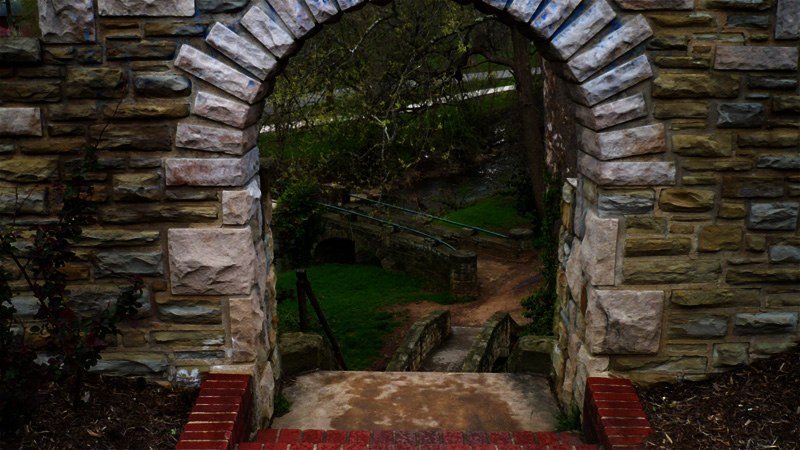 looking down from Rose Garden of Ritter Park
