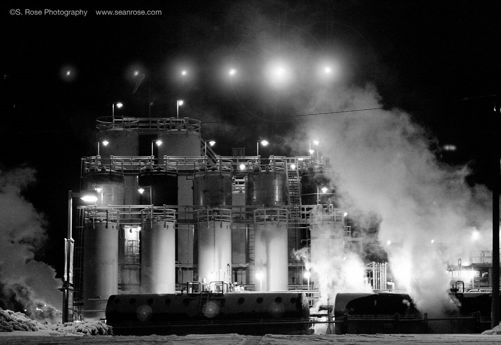 Industry at Night In the Snow, Charleston, WV