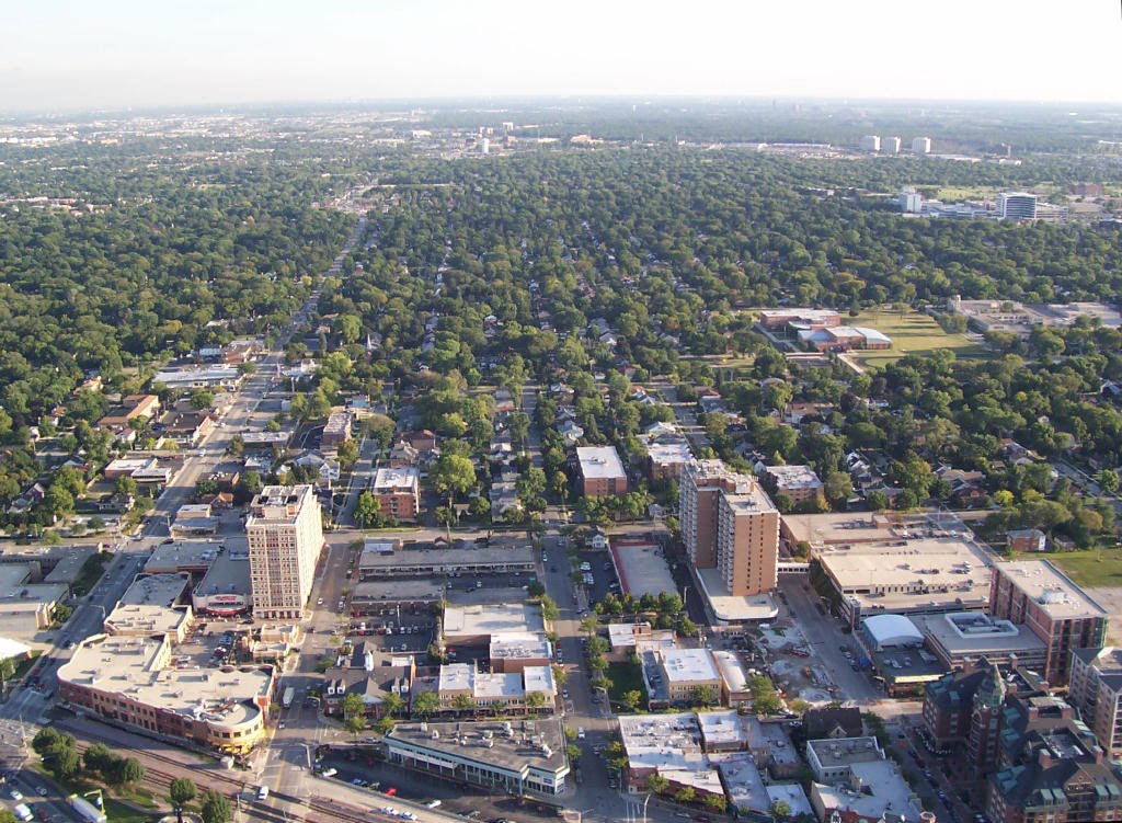 Downtown Arlington Heights Aerial Photo