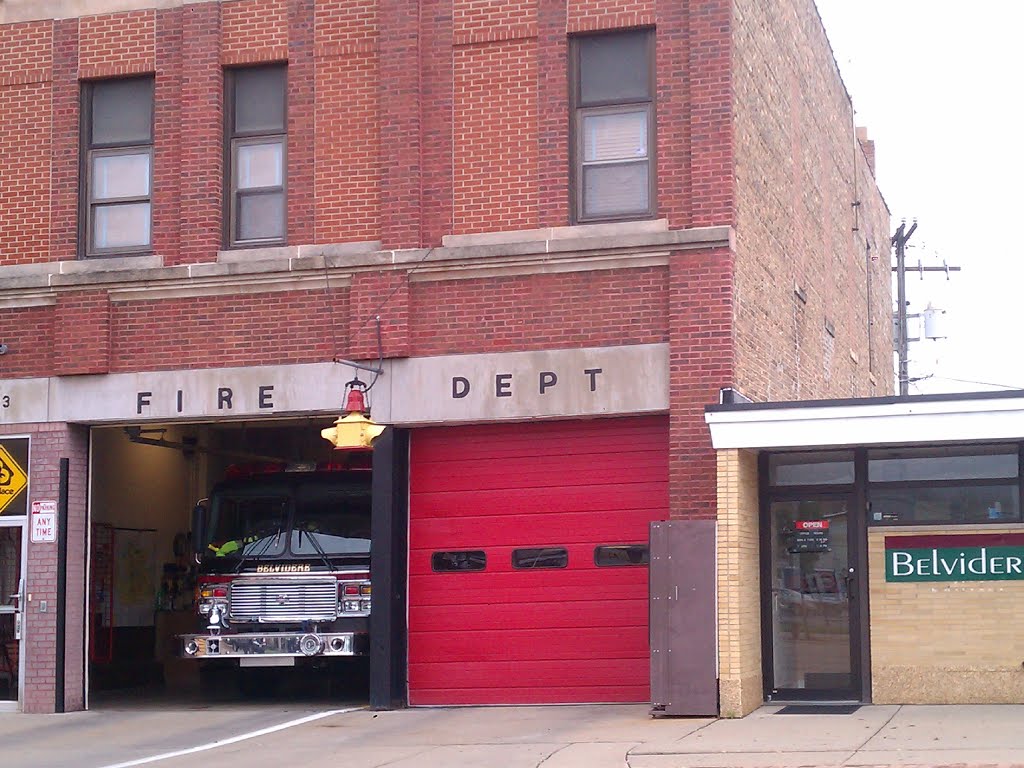 Fire Station in Downtown Belvidere, IL along the Kishwaukee River