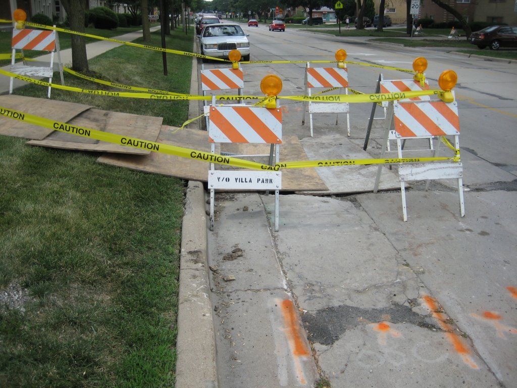 Unfinished road work