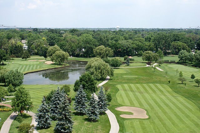 Aerial view from driving range