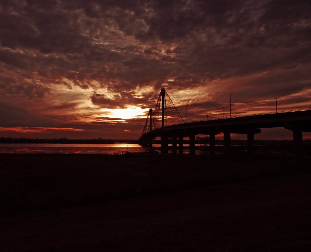 Clark Bridge at sunset