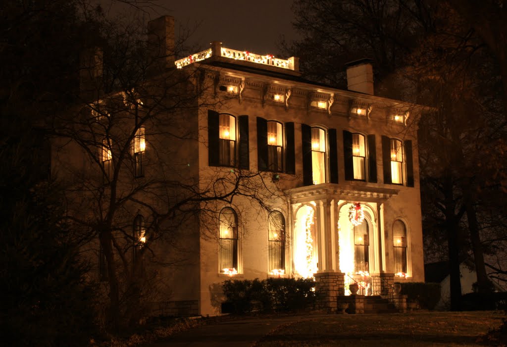 Alton Home at Night in December