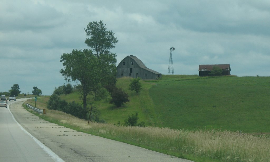 Old barn and windmill