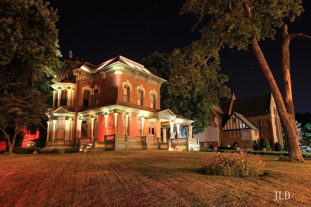 Victorian Home on Maine Street at Night