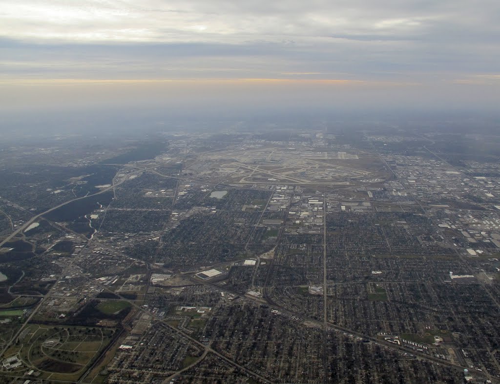 Aerial View of ORD from the north over Mount Prospect IL 1