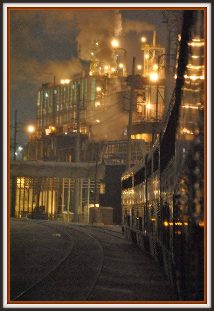 ADM plant at Clinton Iowa from California Zephyr