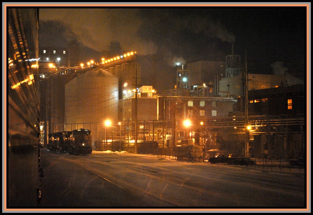 ADM plant at Clinton Iowa from California Zephyr