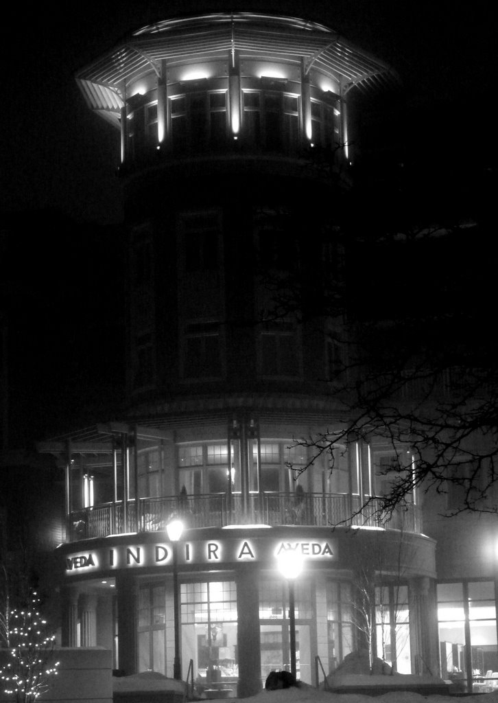 Park Ridge shops at night