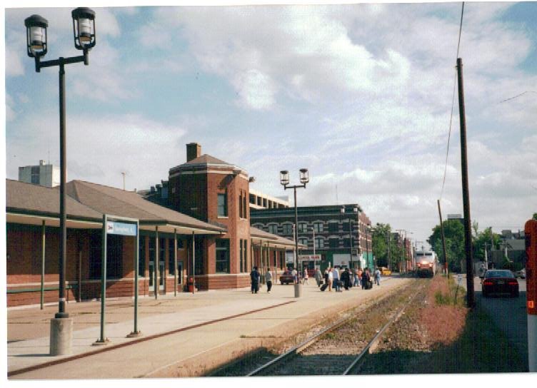 Amtrak train, northbound, Springfield, Illinois