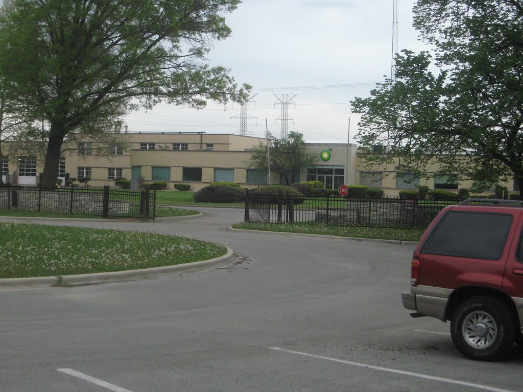 Looking out from the the Chicago Portage Site at a BP Building