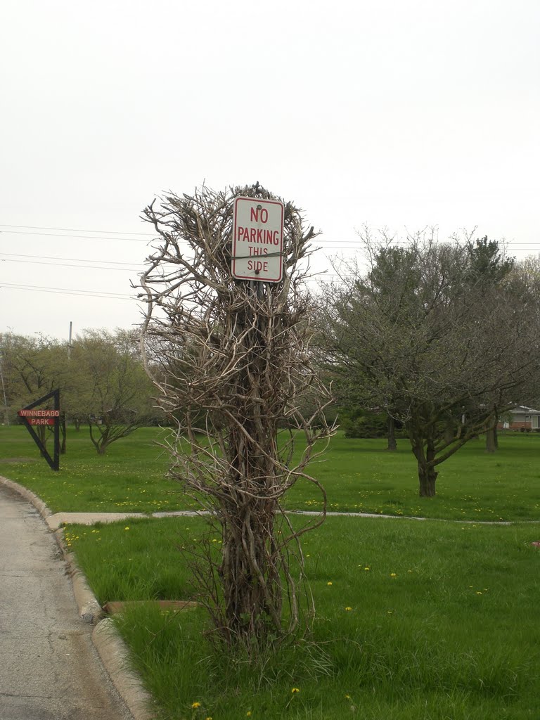 Overgrown Sign Outside Winnebago Park