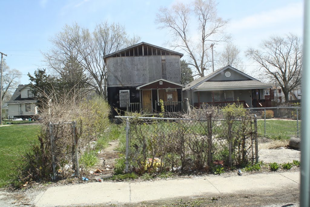 Urban Prarie in front of abandoned houses