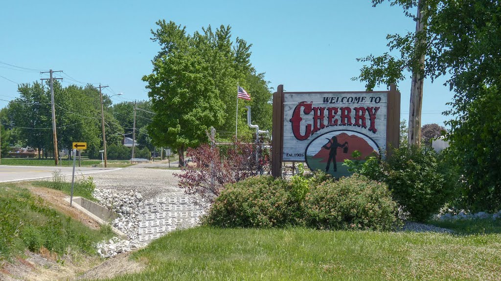 Cherry Illinois welcome sign