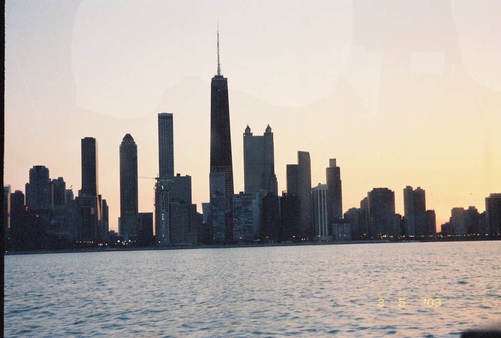 #164-Evening Scene from Lake Michigan-Chicago