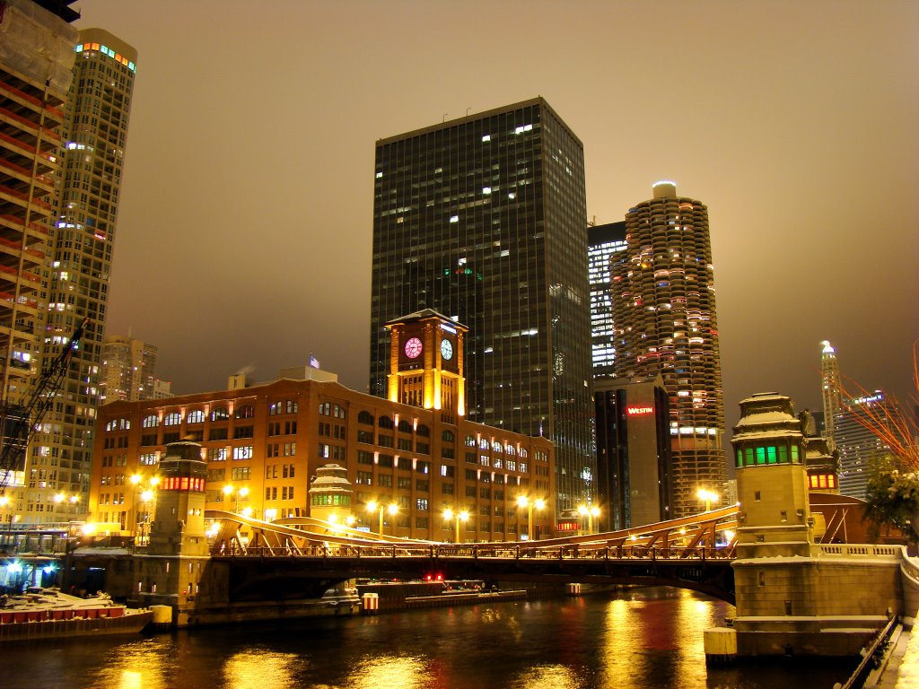 DSC068000  Chicago River at Night 12/16/07 - NE view