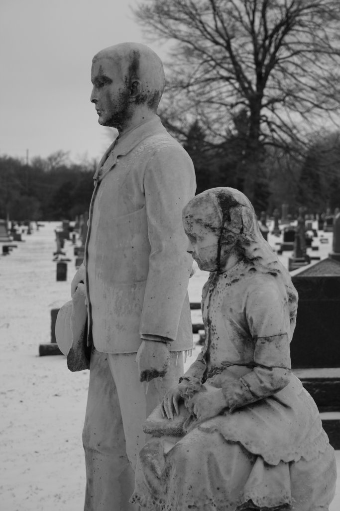 Grave Statues at Anderson IN West Maplewood cemetary