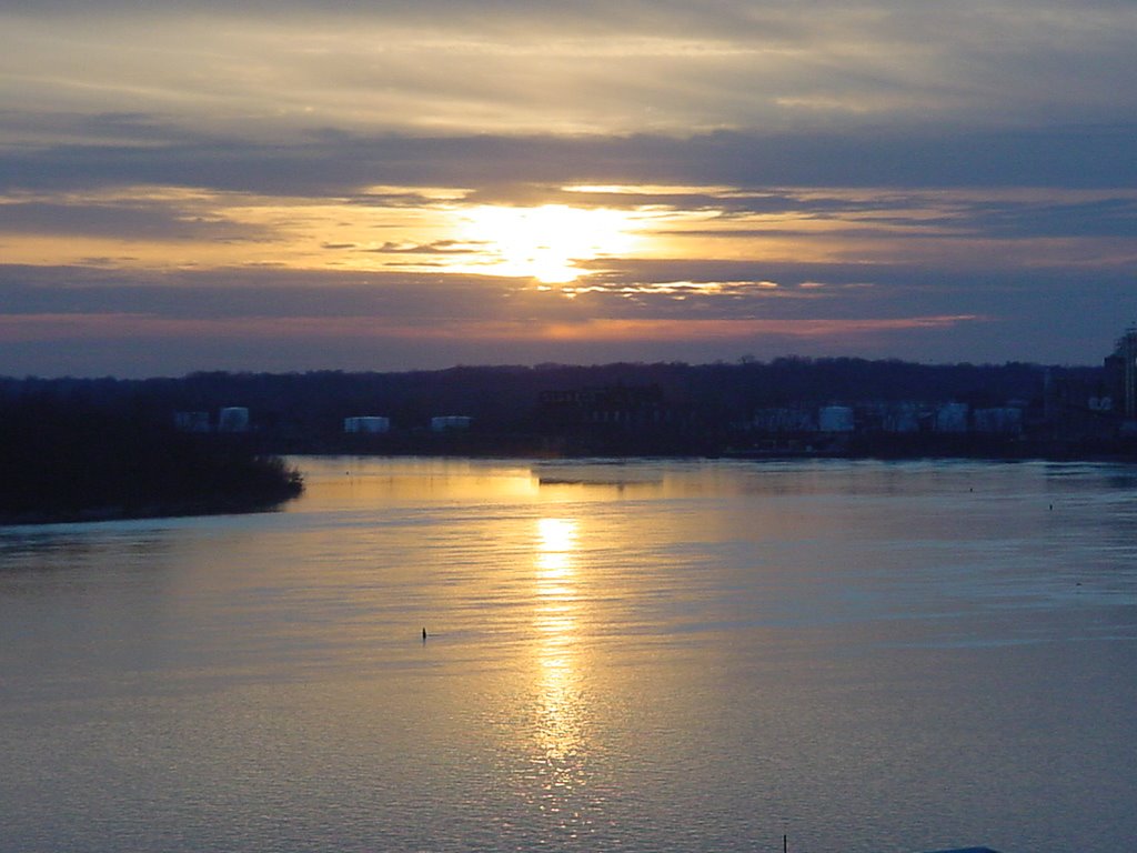 Sunset on the Ohio River, Evansville, IN