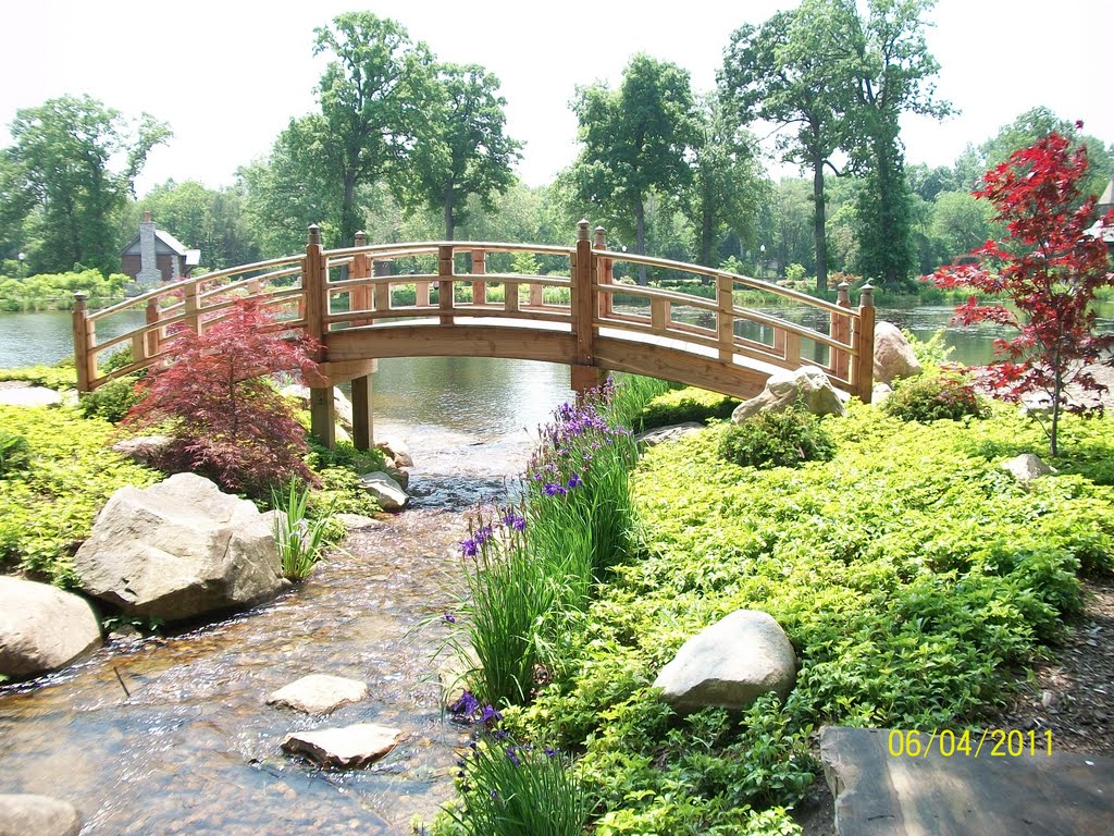 Oriental Bridge in Wellfield Botanic Garden; Elkhart, IN