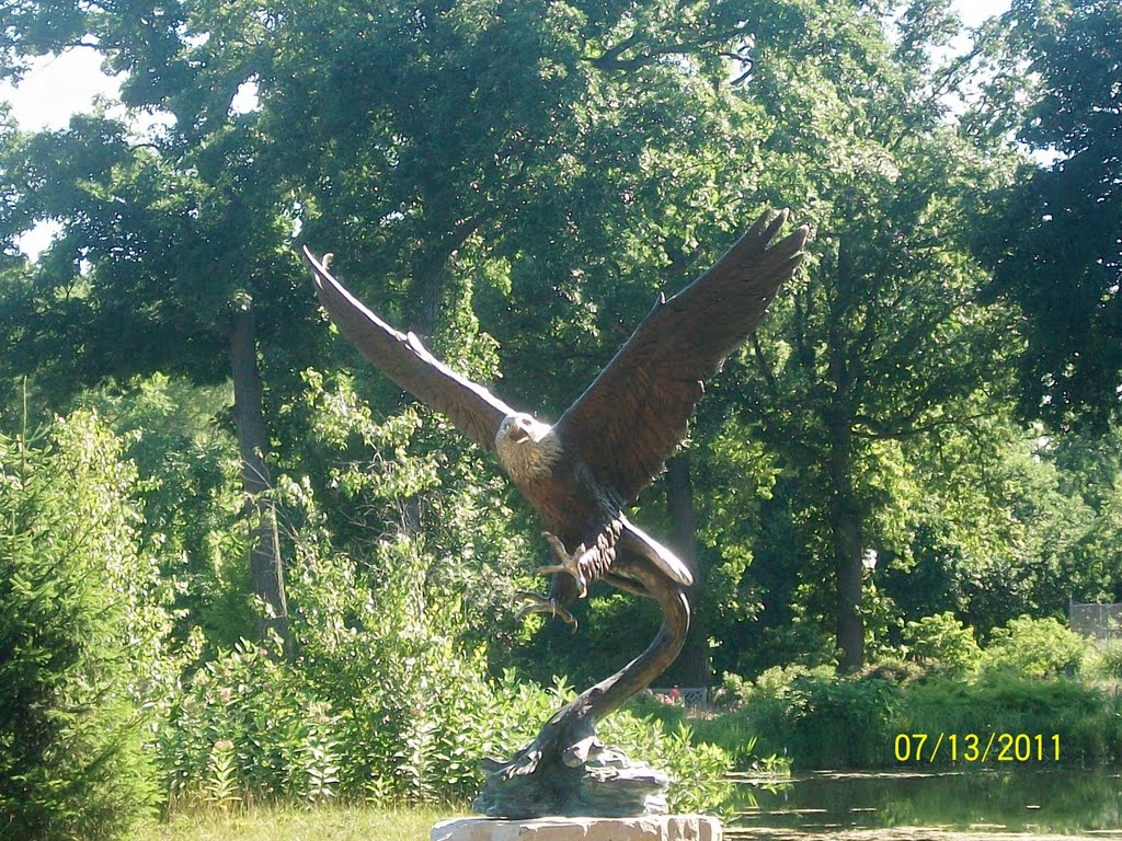 Eagle Sculpture at Wellfield Botanical Garden; Elkhart, IN