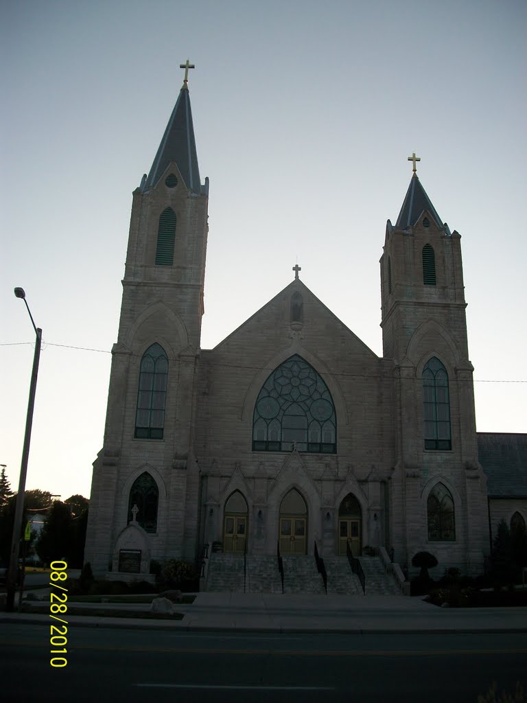St. Patrick Catholic Church at sundown; Kokomo, IN