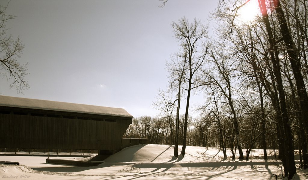 Millrace Park in snow