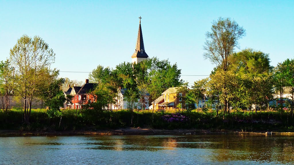 All Saints Steeple Above The Wabash