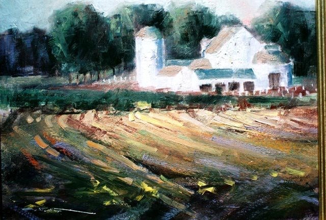 Chris Stuart oil of Traders Point Farm barn