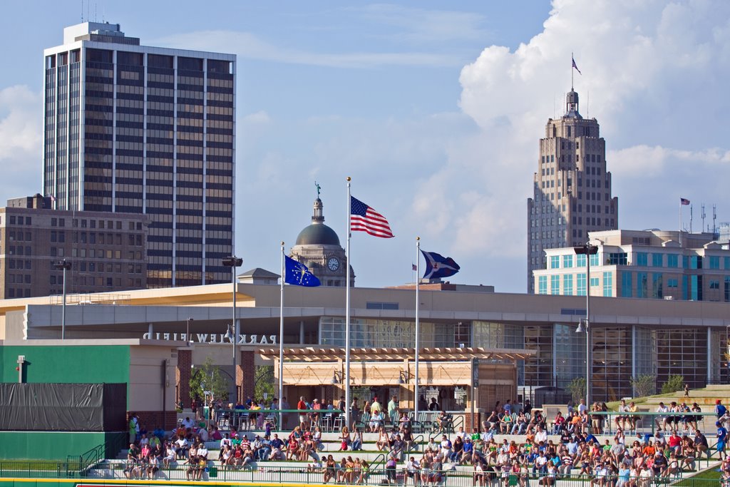 Fort Wayne, Indiana skyline taken from Parkview Field on June 25, 2009