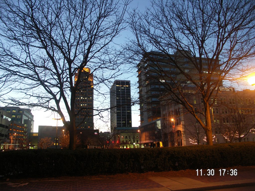 Fort Wayne Lincoln Tower - View From Barr Street By Nite