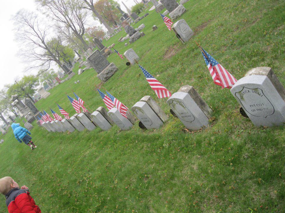 Civil War Veteran section at Oak Hill Cemetery Hammond Indiana