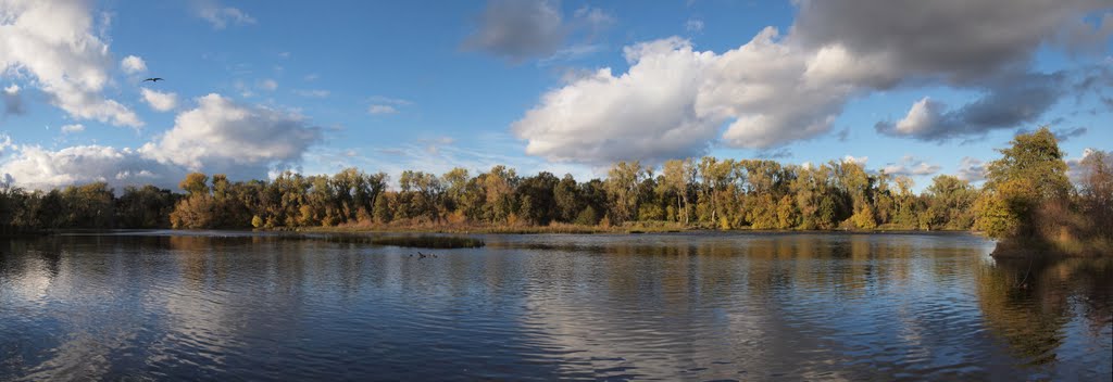 American River at Watt Ave boat ramp (Panorama)
