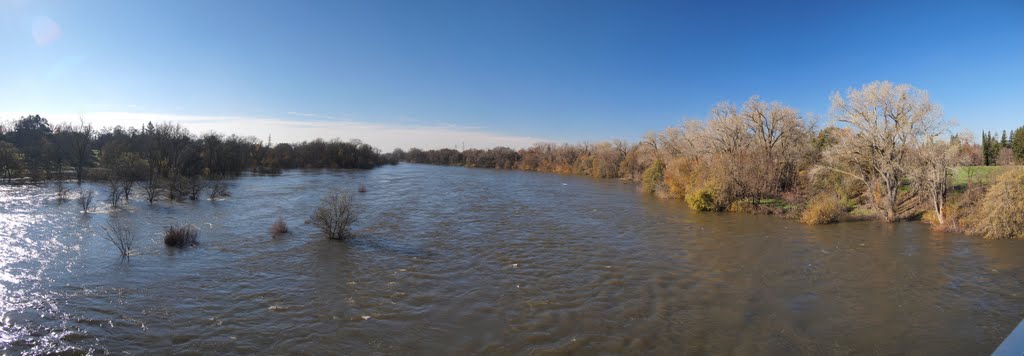 American River after water is released from Folsom Dam (December 2010).