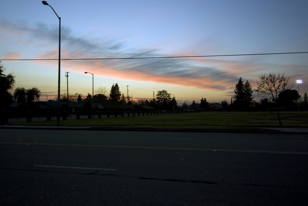 LookingLooking SW from just north of Sunnyside & Sierra, Clovis, 12/8/2009