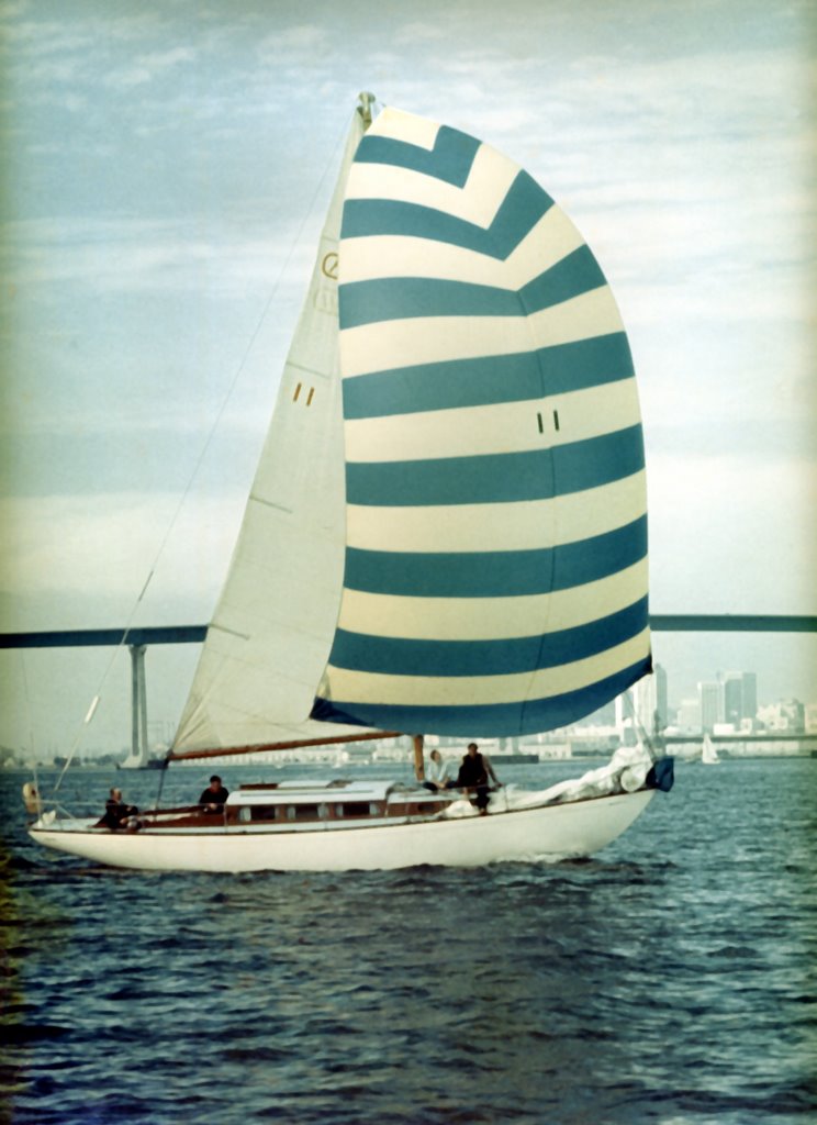 Serendipity sailing in San Diego Bay in 1969