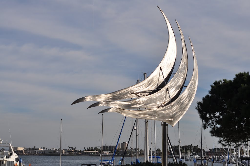 Sail sculpture at Park by the CYC on Glorietta Bay