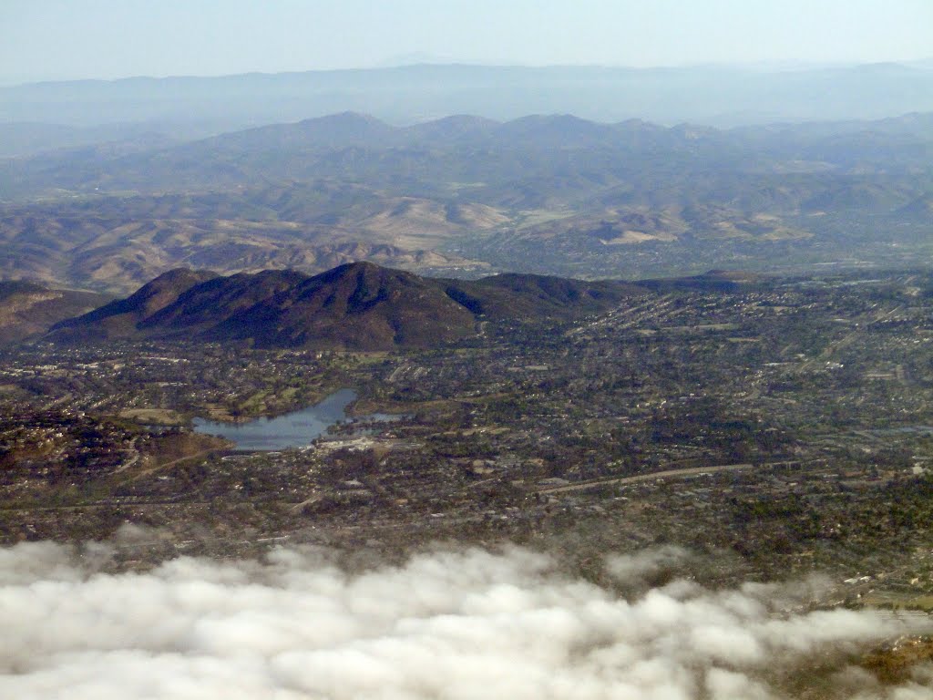 Lake Murray and Cowles Mountain - aerial view