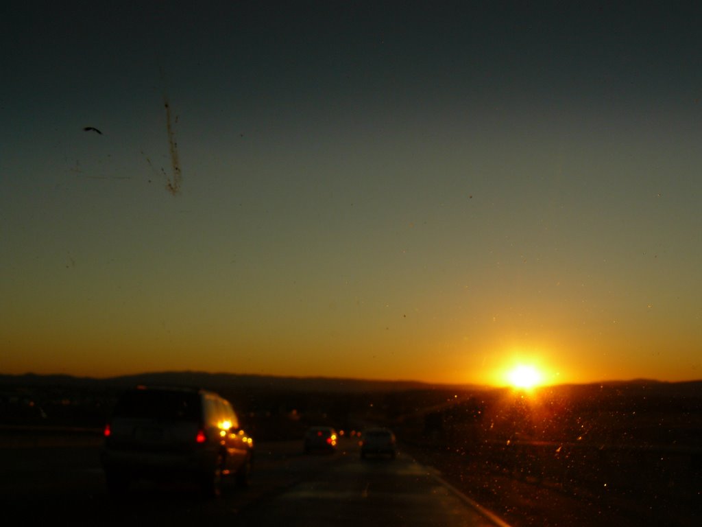 before sunset at route 24 (California) towards SF