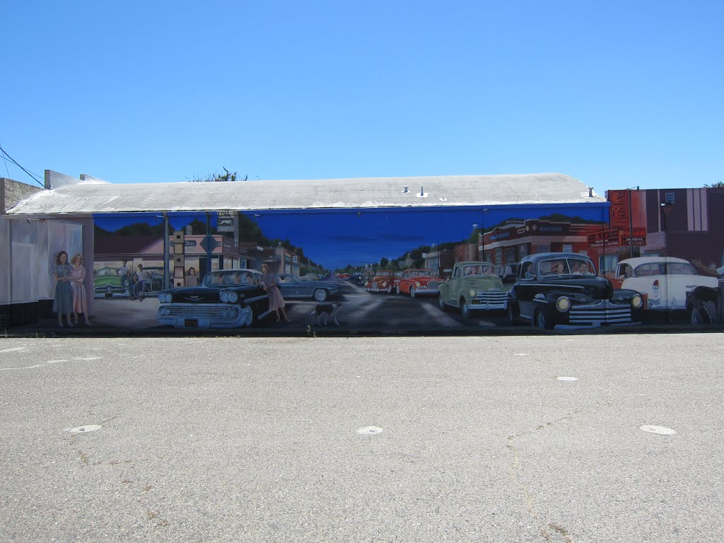 "Cruising" Mural (Left Side) in Manteca, California