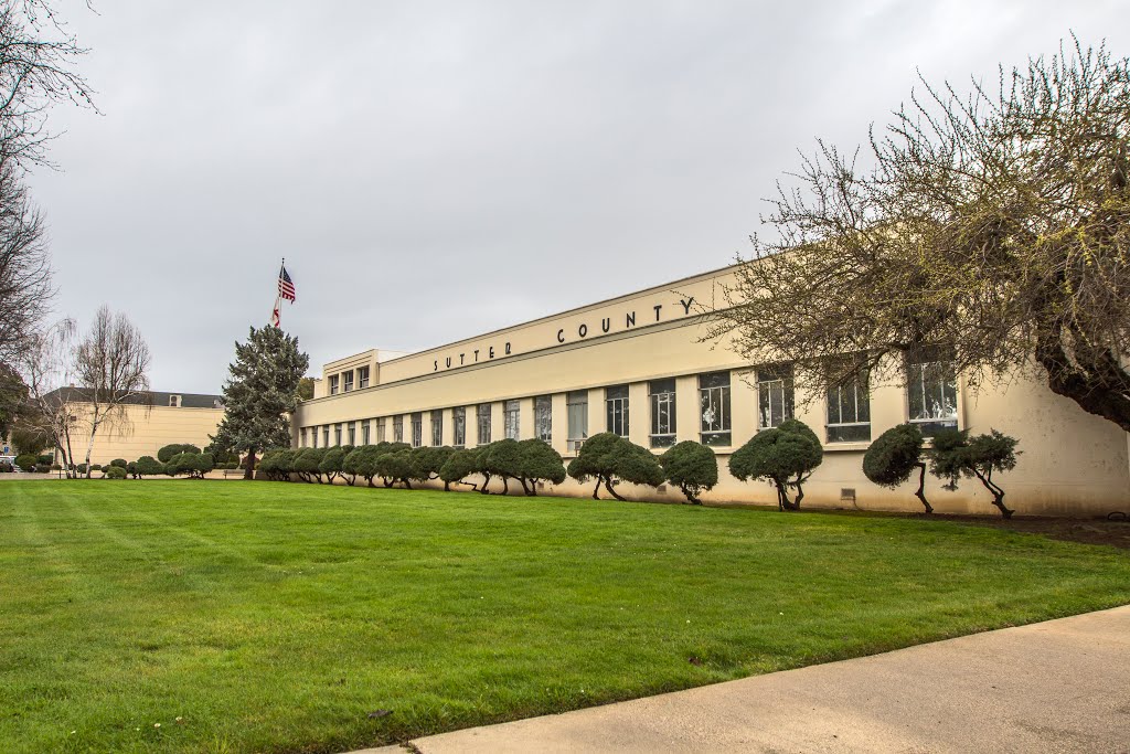 Viewing north-north-easterly at the Sutter Co. Courthouse-East. 463 2nd St., Yuba City, California