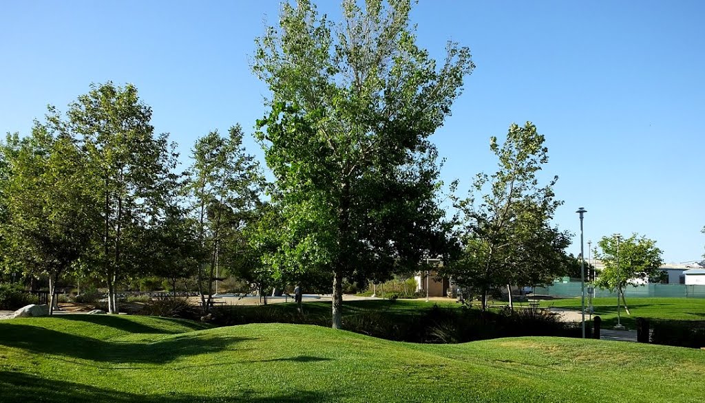 Briercrest Park - lil hills & dales, sunken gardens, bridges & more, for kids.