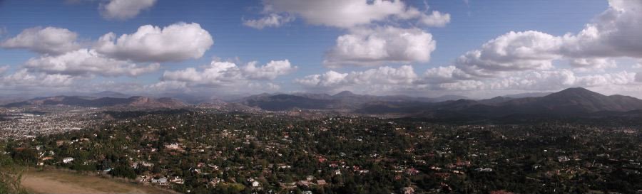 View south from Mt. Helix, La Mesa, CA towards Mt. San Miguel