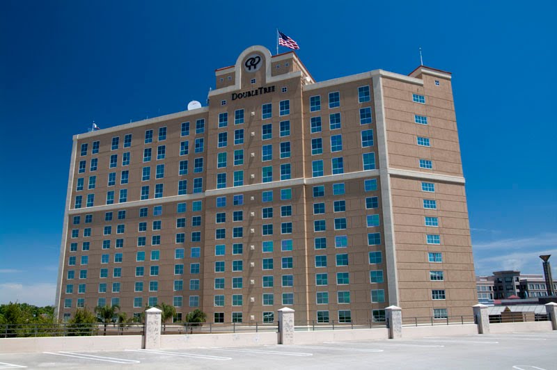 The NW side of the Double Tree Hotel from the Parking Garage just West of the Hotel, 5/2011