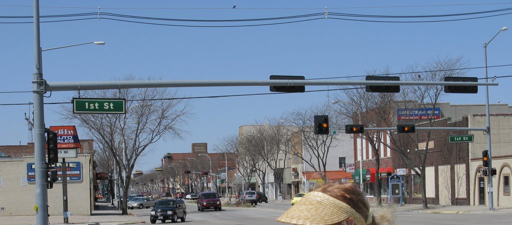 1st St and Norfolk Avenue, Norfolk, Nebraska.