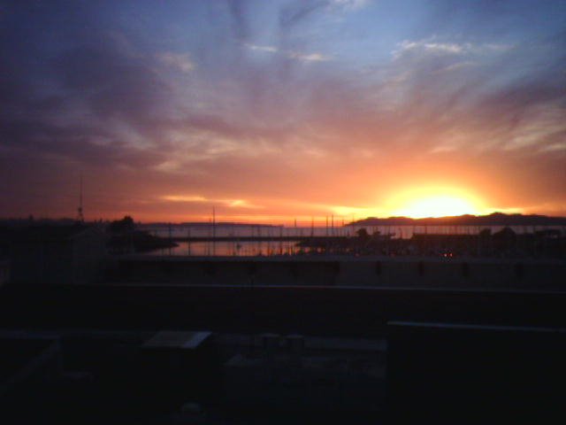 sunset in the marina