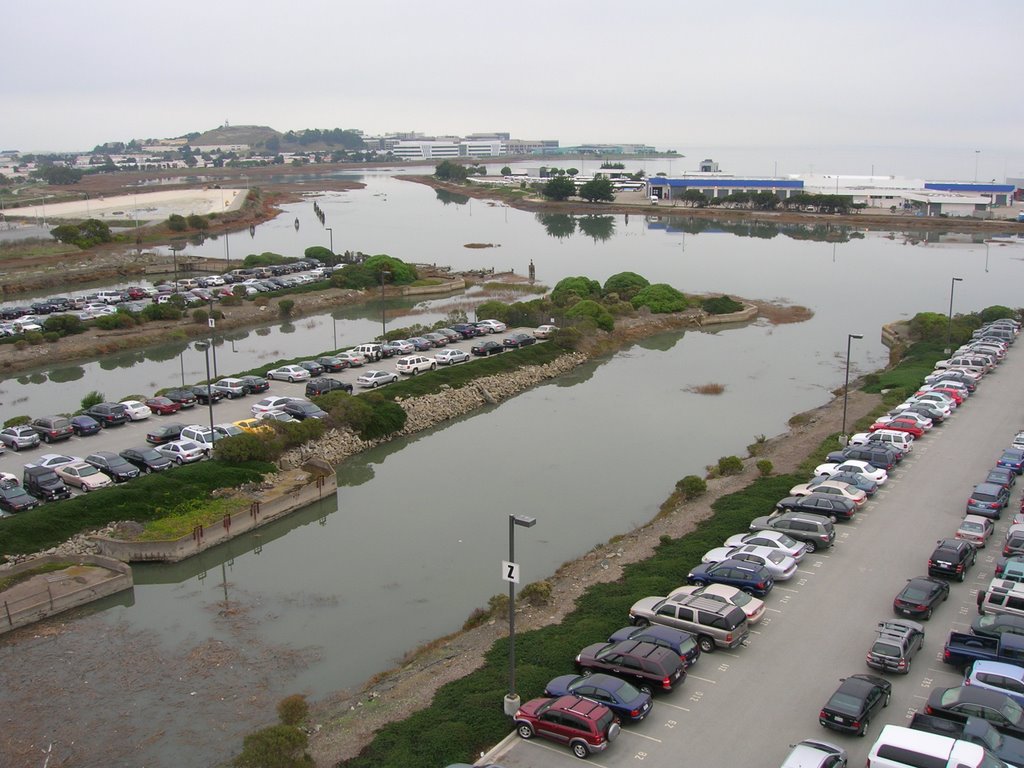 BEL AIR SHIPYARDS. VIEW OF BASIN 2 IN FORGROUND WITH BASINS 3 & 4 BEYOND. NOTE THE TWO FLOATING CONCRETE CASSIONS IN THE LEFT SIDE OF THE PHOTO IN BASIN 2. ALSO, NOTE THE CHANNEL IN THE BACKGROUND LEADING TO THE BAY. THATS THE SAN BRUNO CHANNEL